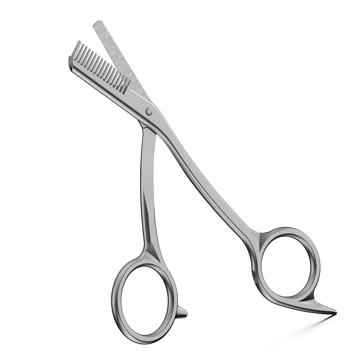 BEZOX eyebrow scissors with comb front view for precise brow shaping.