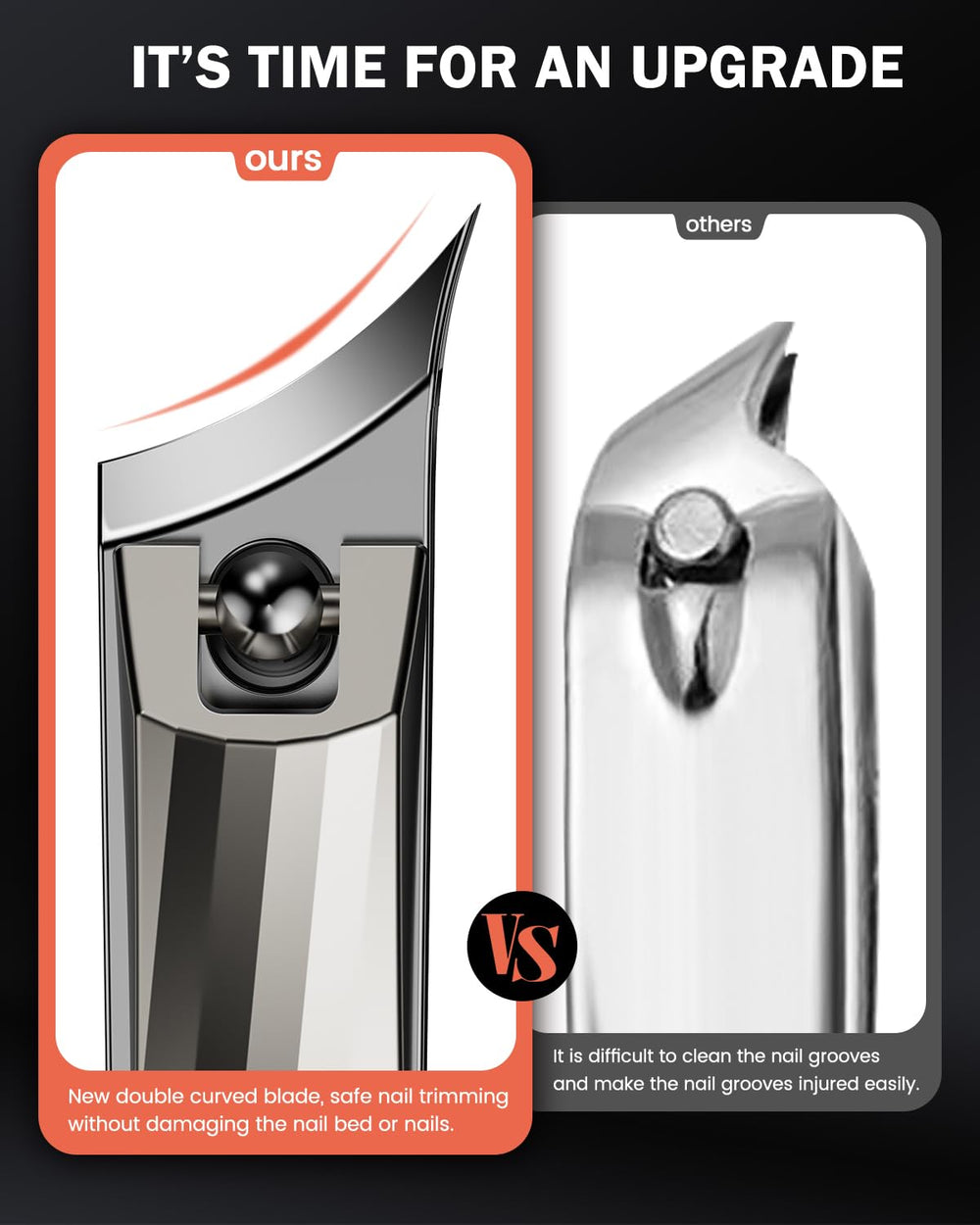 BEZOX champagne finish nail clippers with sleek premium design