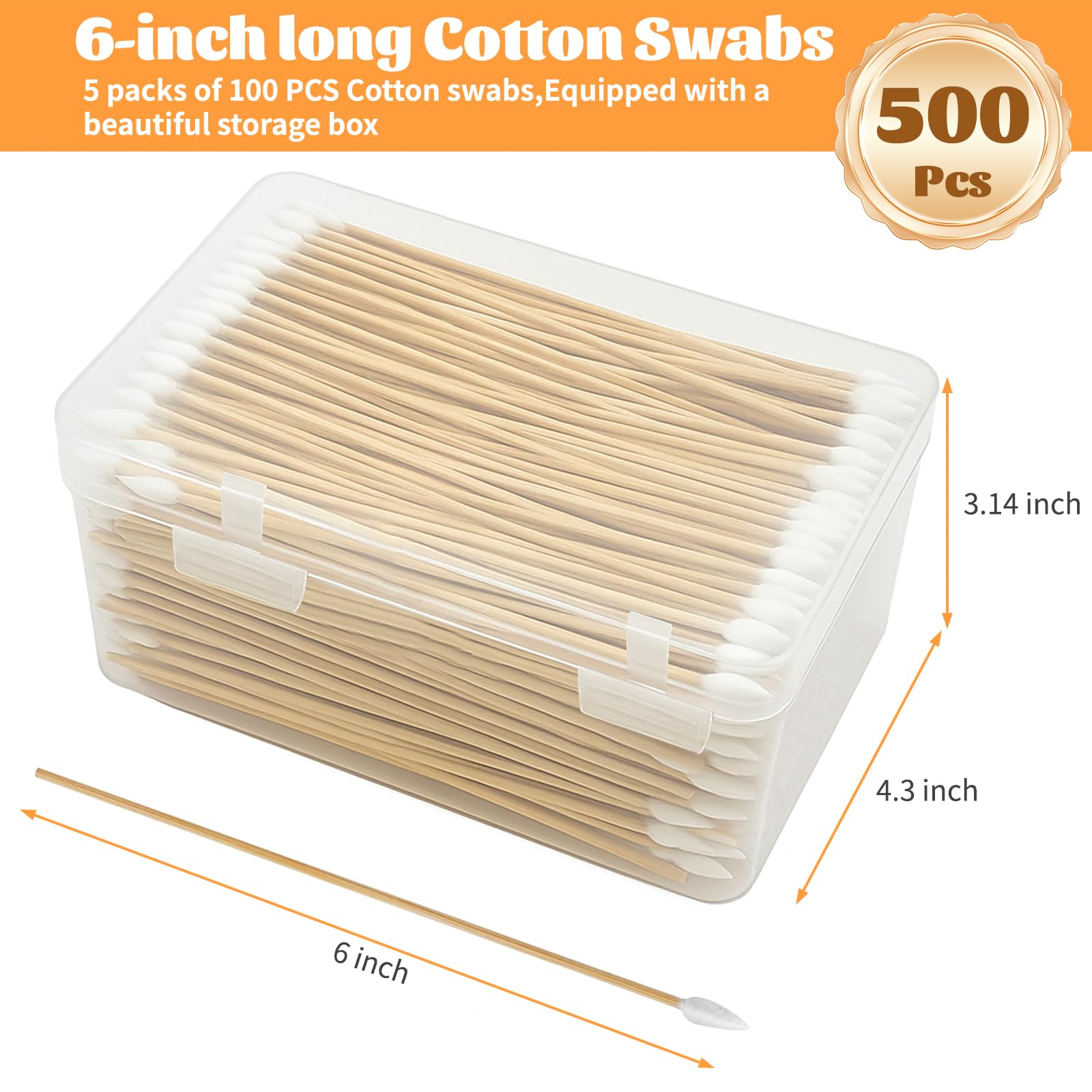 BFHKXW 500 swabs in reusable case for travel and quick cleanup.