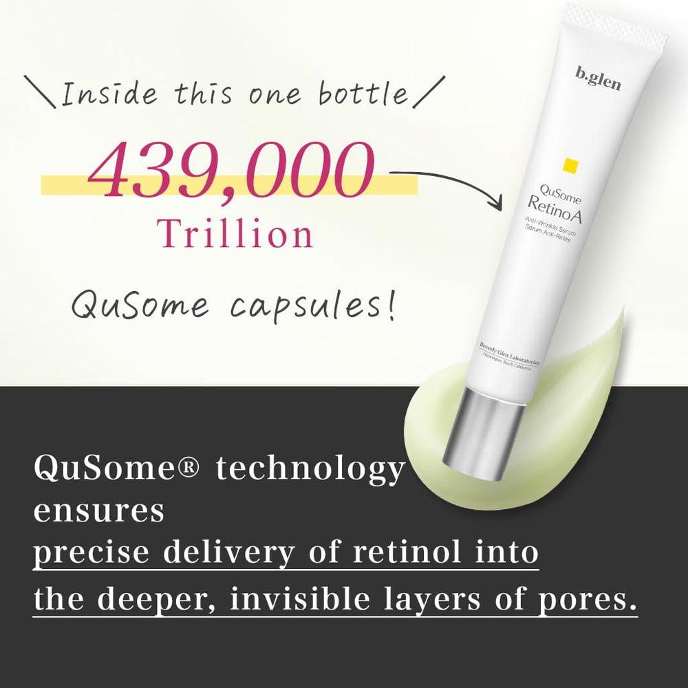 Application scene showing rich texture and night-time care with QuSome RetinoA.
