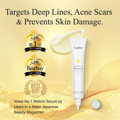 Close-up of QuSome RetinoA cream texture for smoother skin.