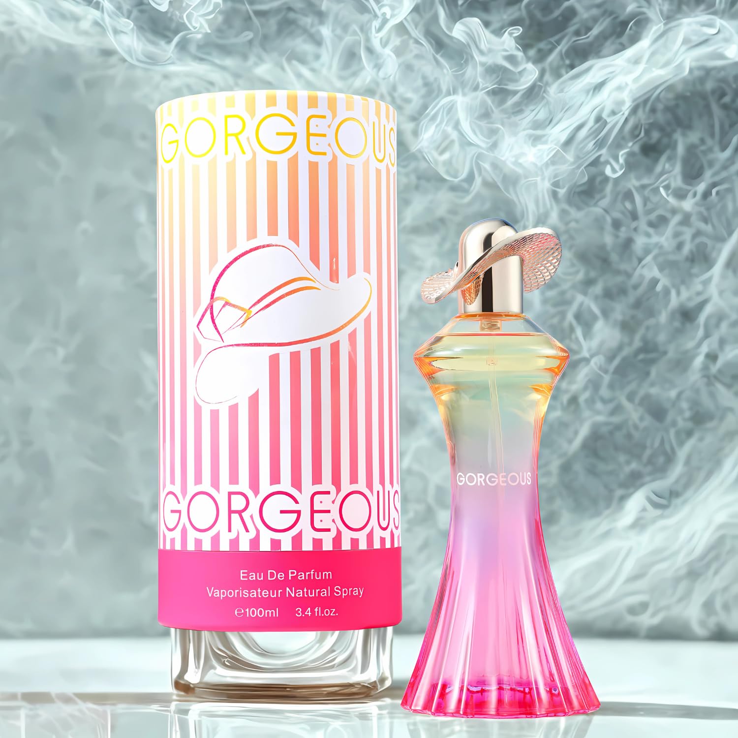 Bharara Gorgeous spray close-up highlighting premium bottle design.