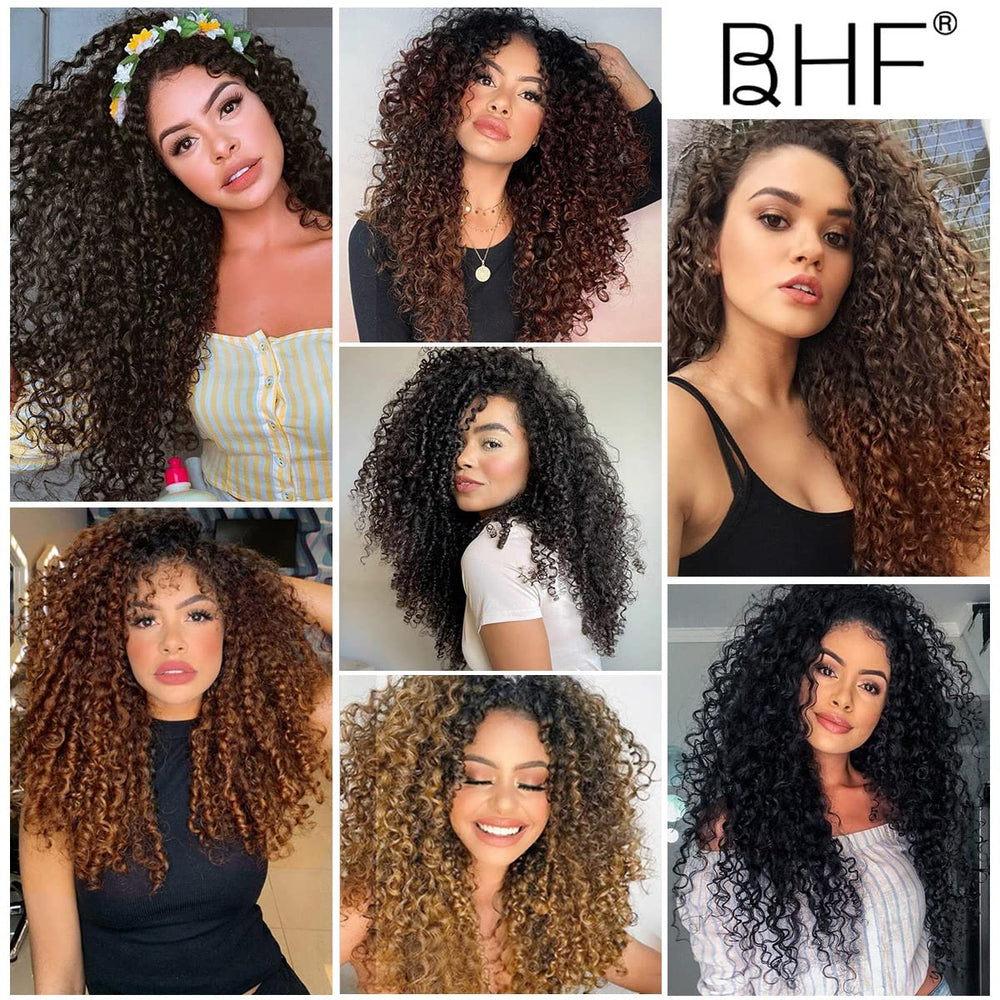 BHF 26-inch kinky curly clip-in extensions double weft detail