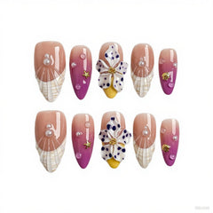 BHOOKA 3D white flower design nails add eye-catching detail