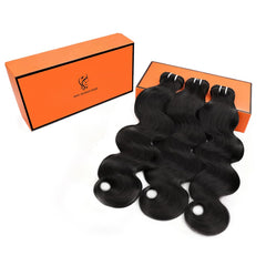 BIAGT 16A raw bundles 20-inch view shows natural black color and shine.