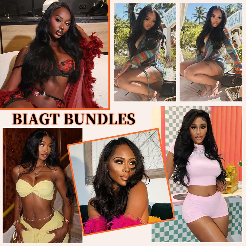 BIAGT virgin Remy hair bundle pack ready for styling.