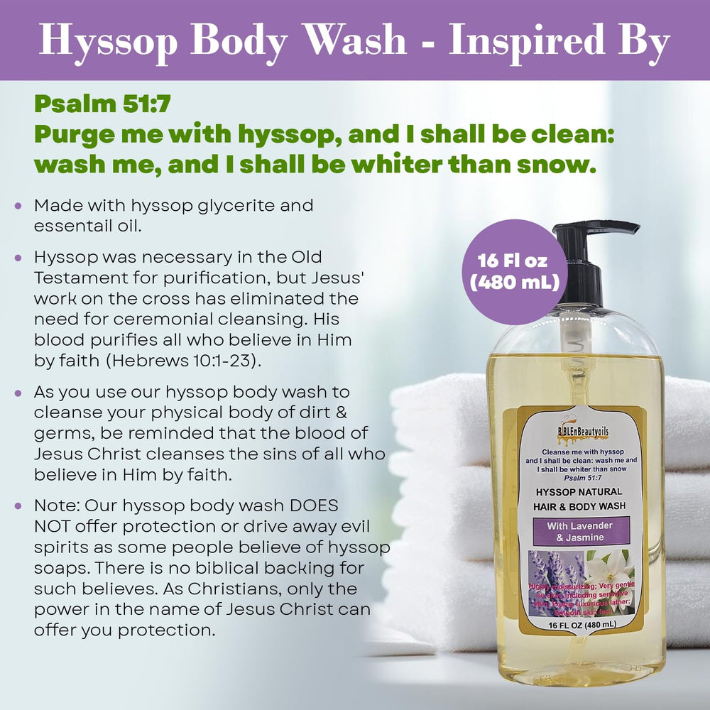 BIBLE N Beautyoils hyssop bottle label highlights natural ingredients for sensitive skin.