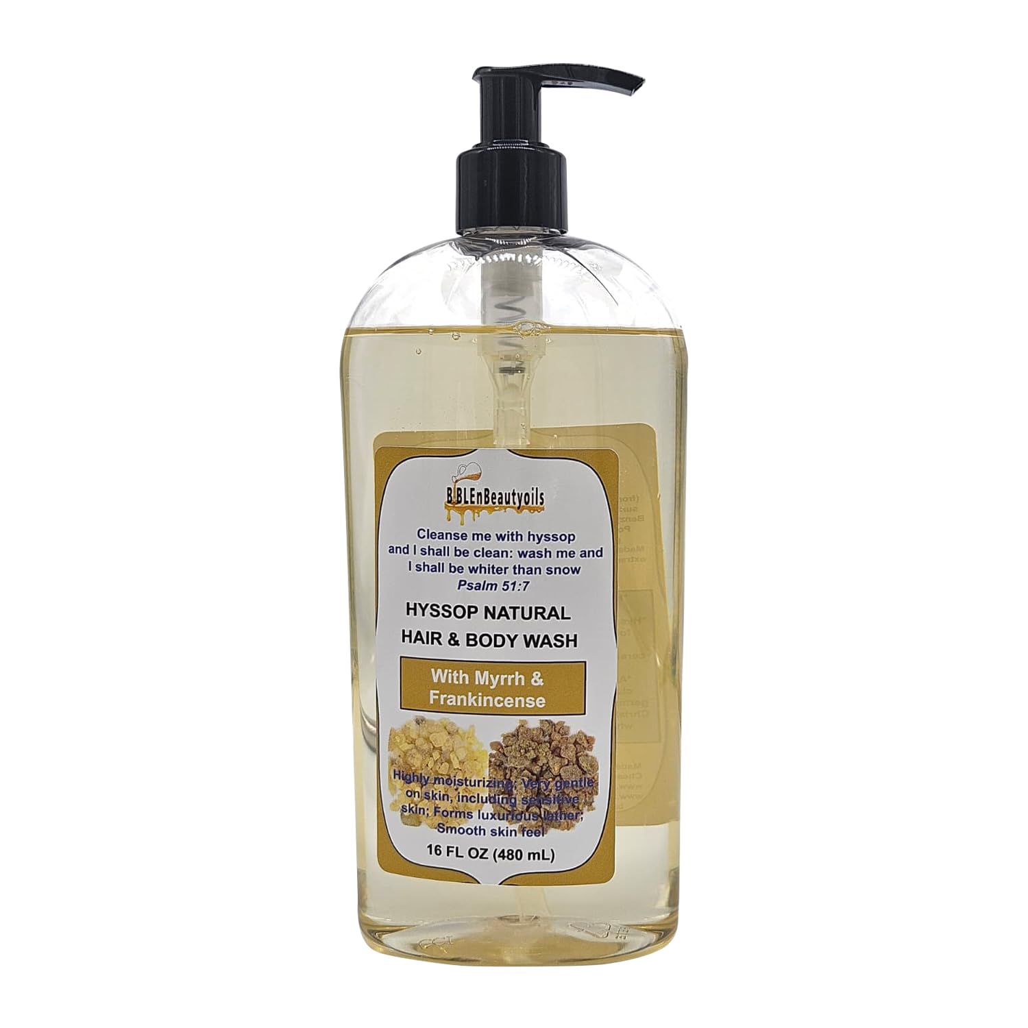BIBLE N Beautyoils Hyssop Wash bottle showing gentle cleansing for sensitive skin