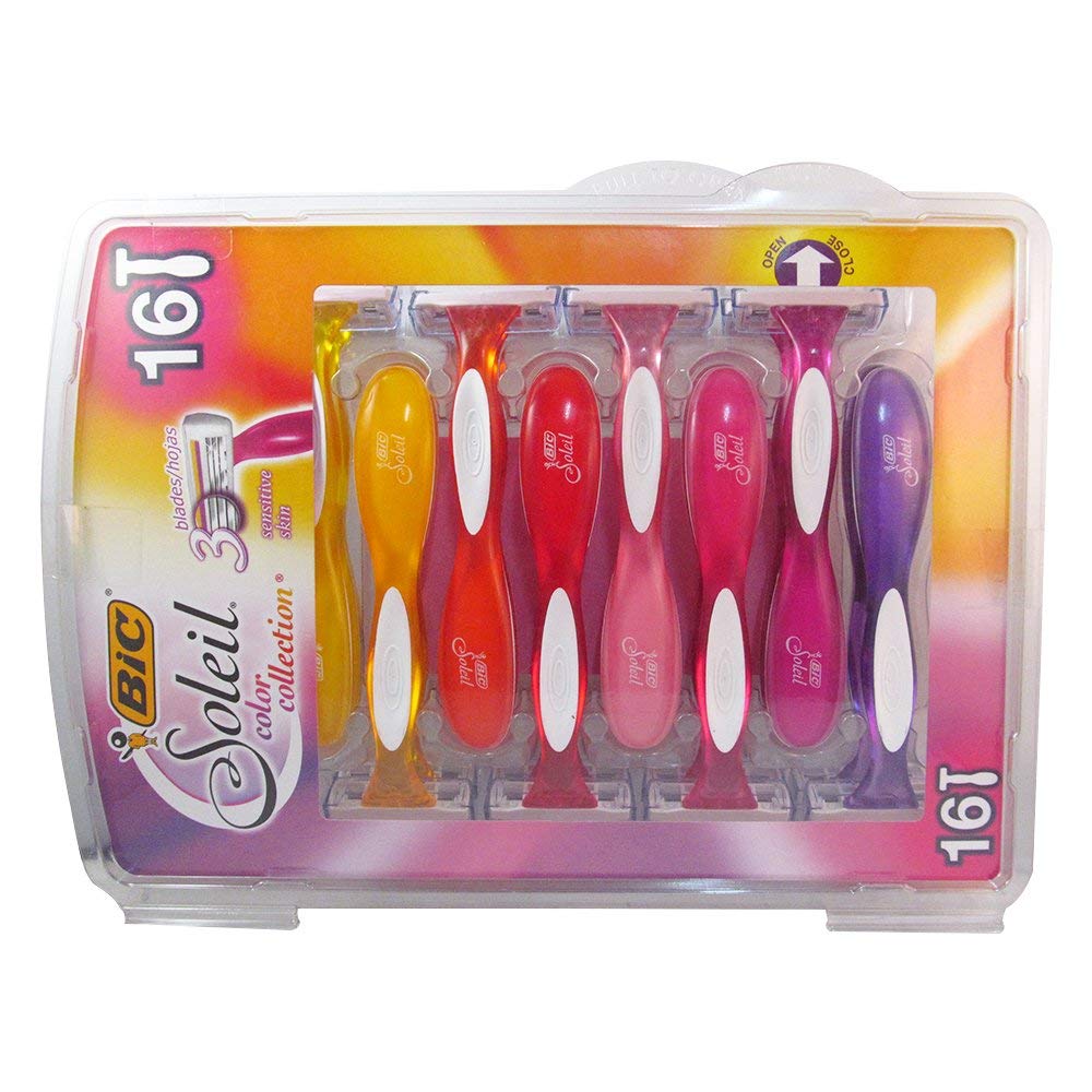 BIC Soleil Color Collection razors featuring pivoting head for smooth, precise shaving.