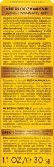 Front of pack shows Bielenda Manuka Honey Nutri Elixir branding and 30ml size.