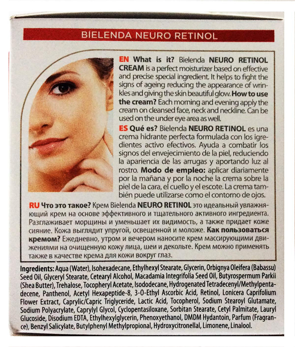 Vitamin C and E in Bielenda Neuro Retinol 50 protect and brighten skin