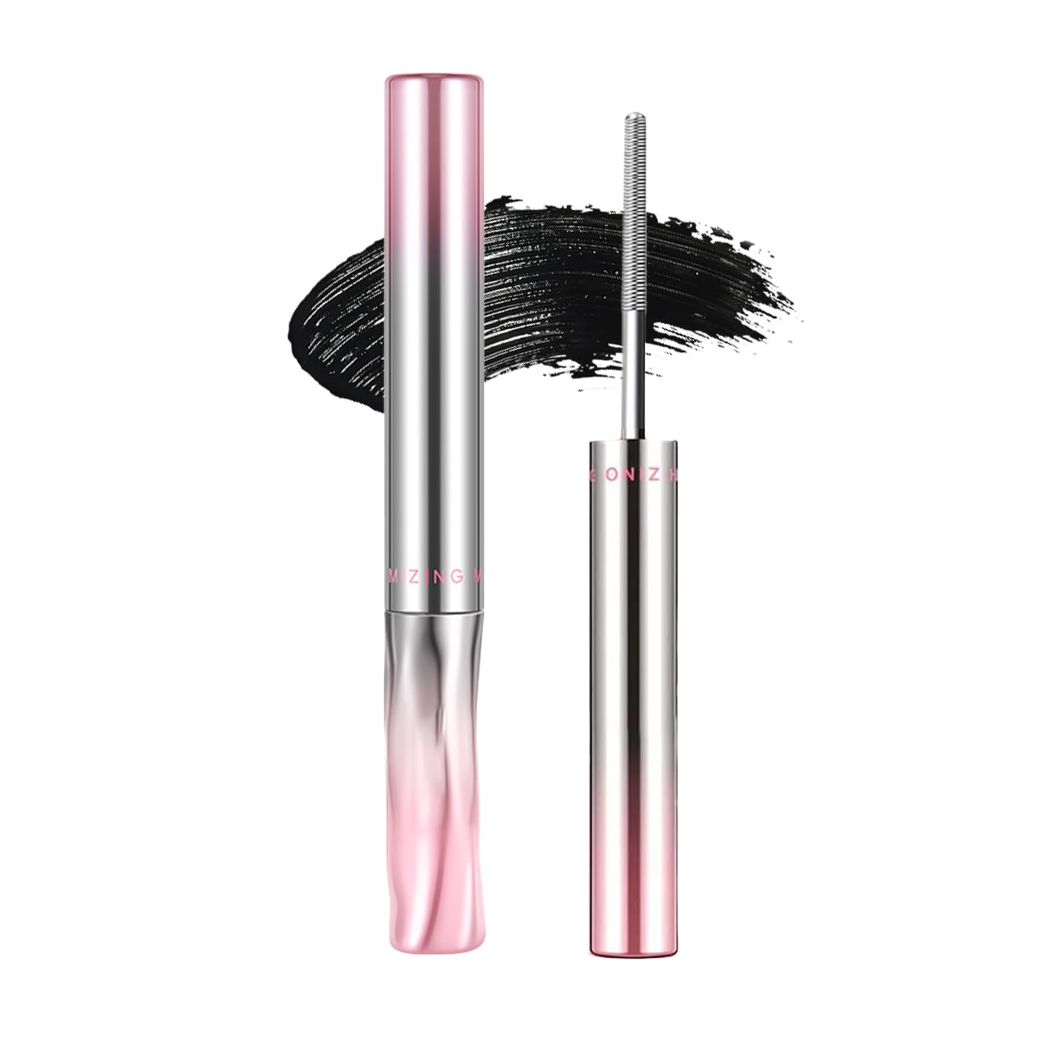 Biewals Iron Wand Mascara close-up of the metal wand for precise application.