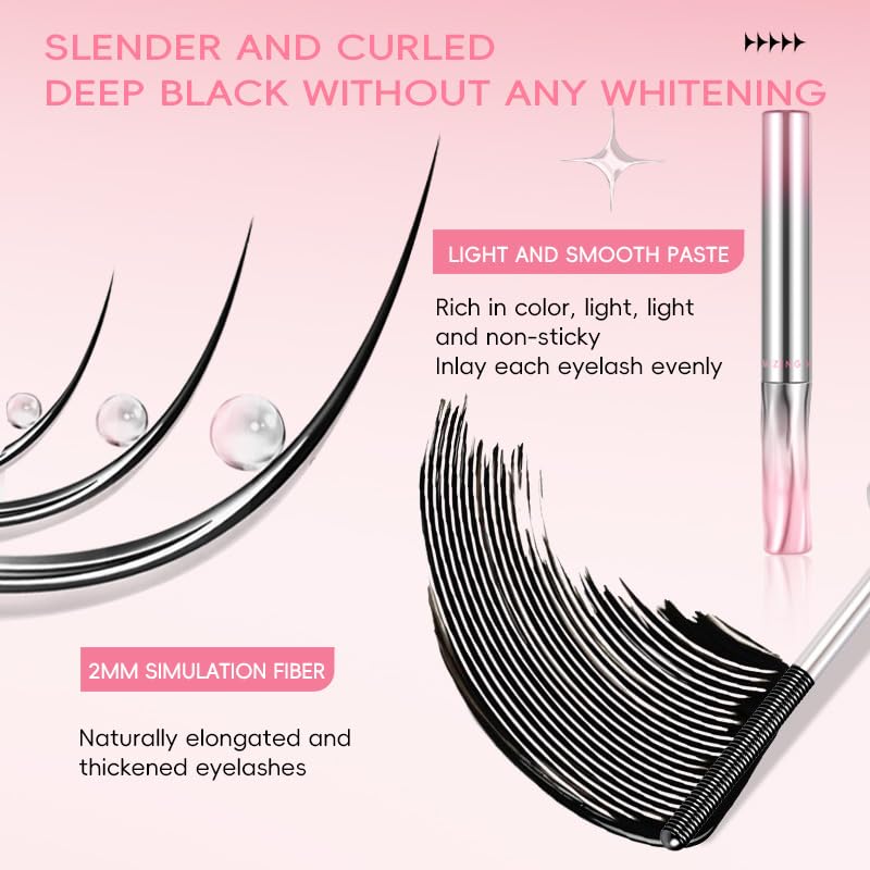 Biewals mascara swatch emphasizes smudge-proof, all-day wear.