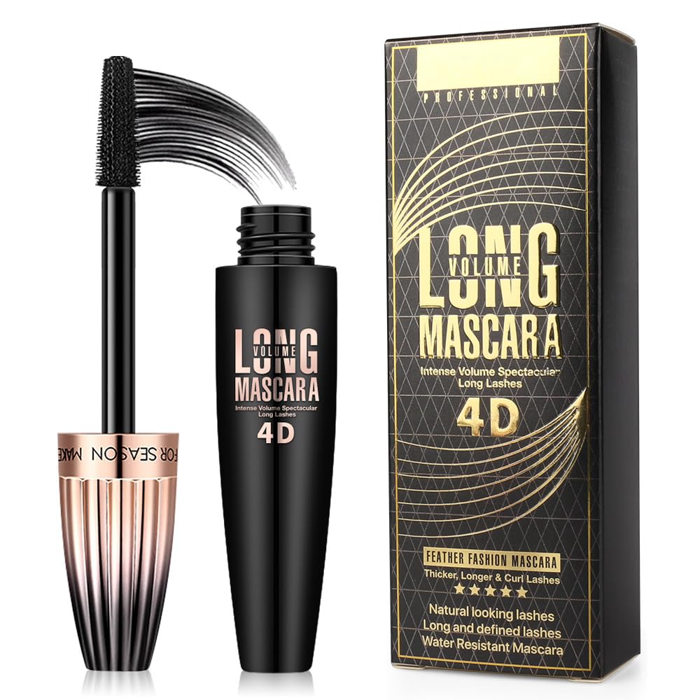 Bieyoc 4D Silk Fiber Mascara bottle showing waterproof formula for all day wear.