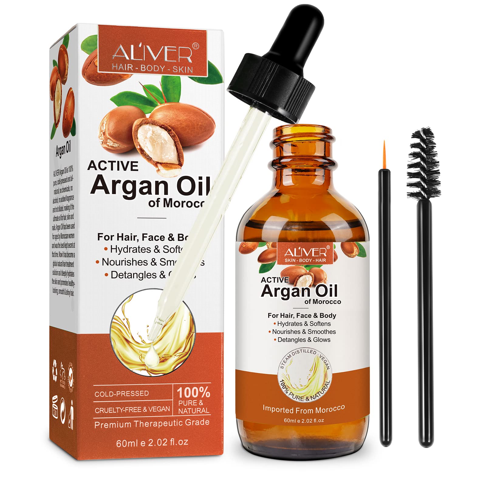 Bieyoc Argan Oil bottle for hair care and conditioning.