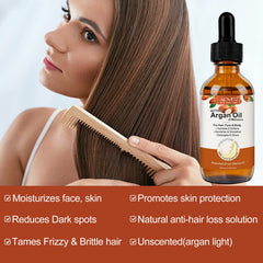 Close-up of oil drops showing hydration for dry, damaged hair.