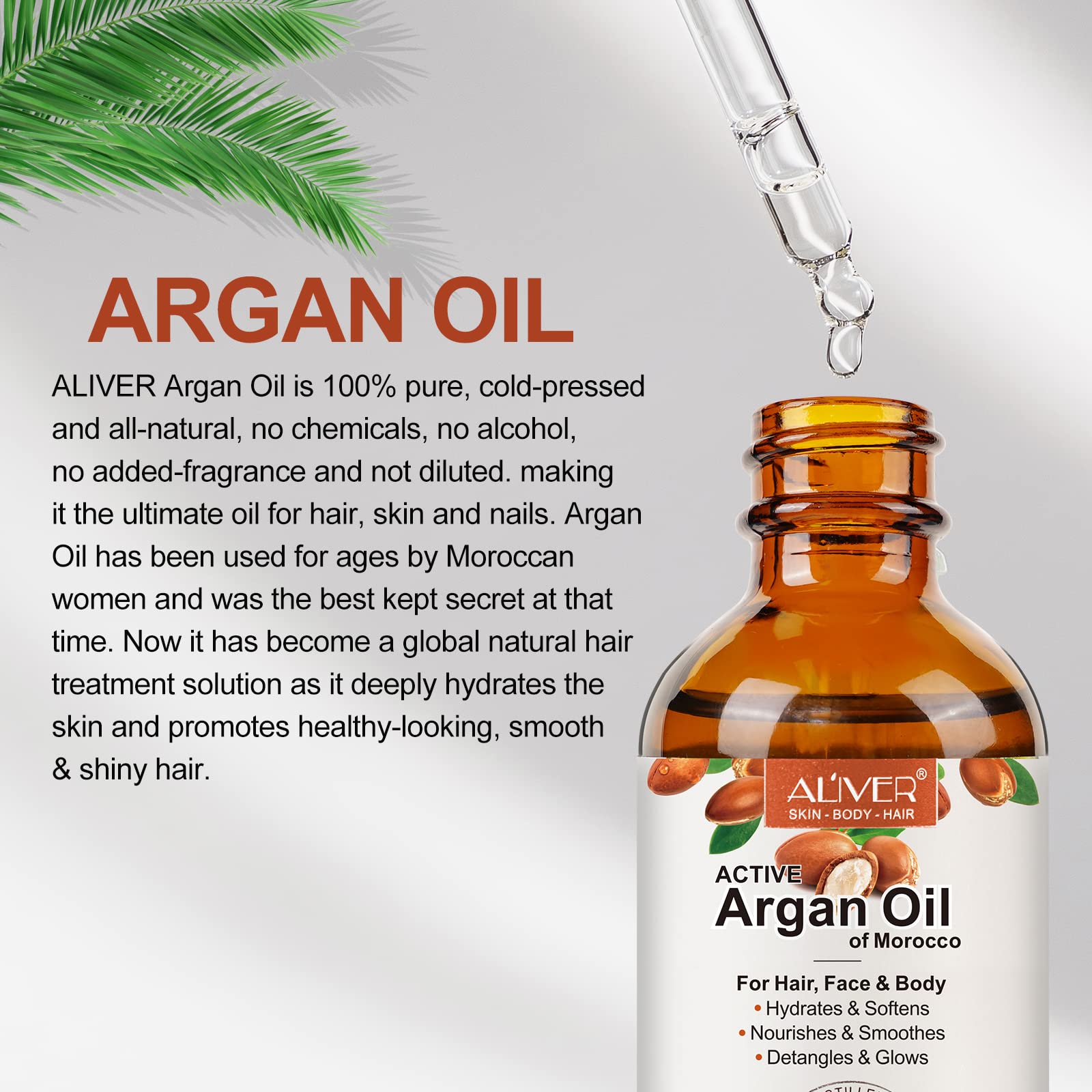 Glass bottle packaging from Bieyoc Argan Oil preserves quality.