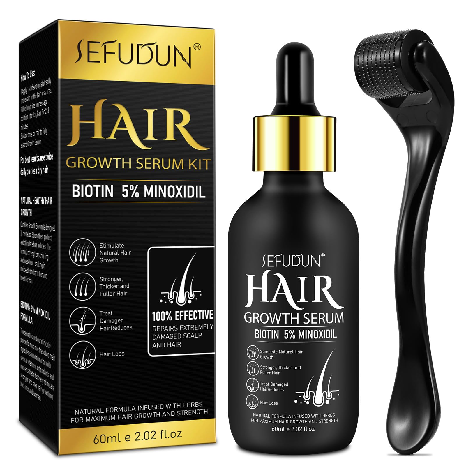Bieyoc Minoxidil Growth Serum bottle for daily scalp treatment and potential thicker hair.