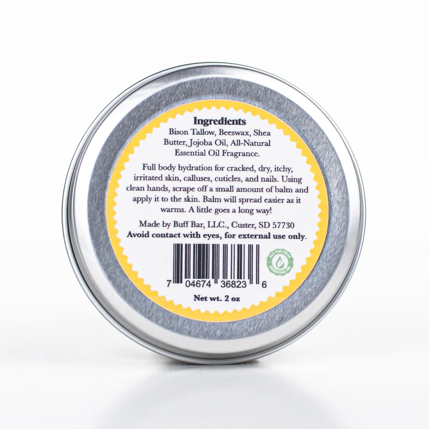 Big Crazy Buffalo Buff Bar close-up of Lemongrass and citrus notes for daily moisture.