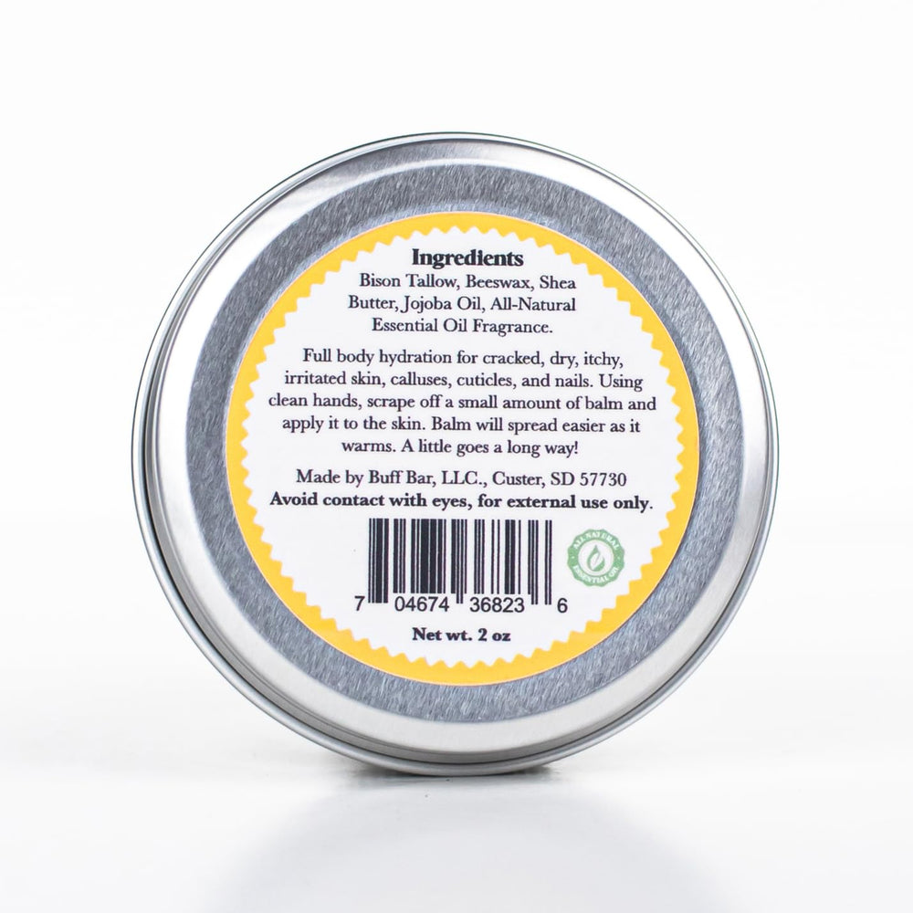 Big Crazy Buffalo Buff Bar close-up of Lemongrass and citrus notes for daily moisture.