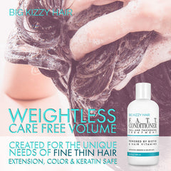 Big Kizzy F.A.T.T. biotin conditioner bottle front suggesting smooth, frizz-controlled results