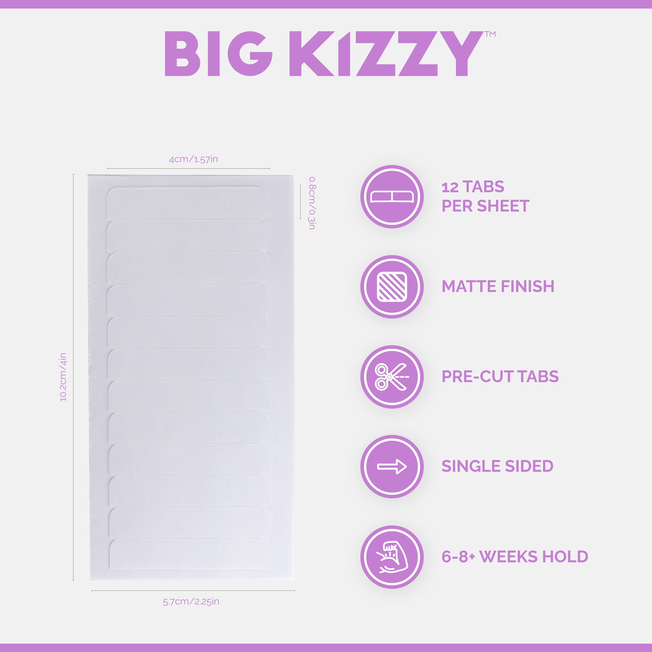 Big Kizzy tape sheet pack ready for easy reapplication.