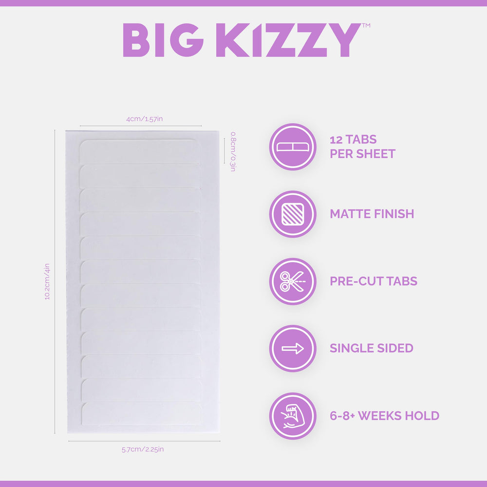 Big Kizzy tape sheet pack ready for easy reapplication.