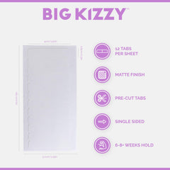 Big Kizzy tape sheet pack ready for easy reapplication.