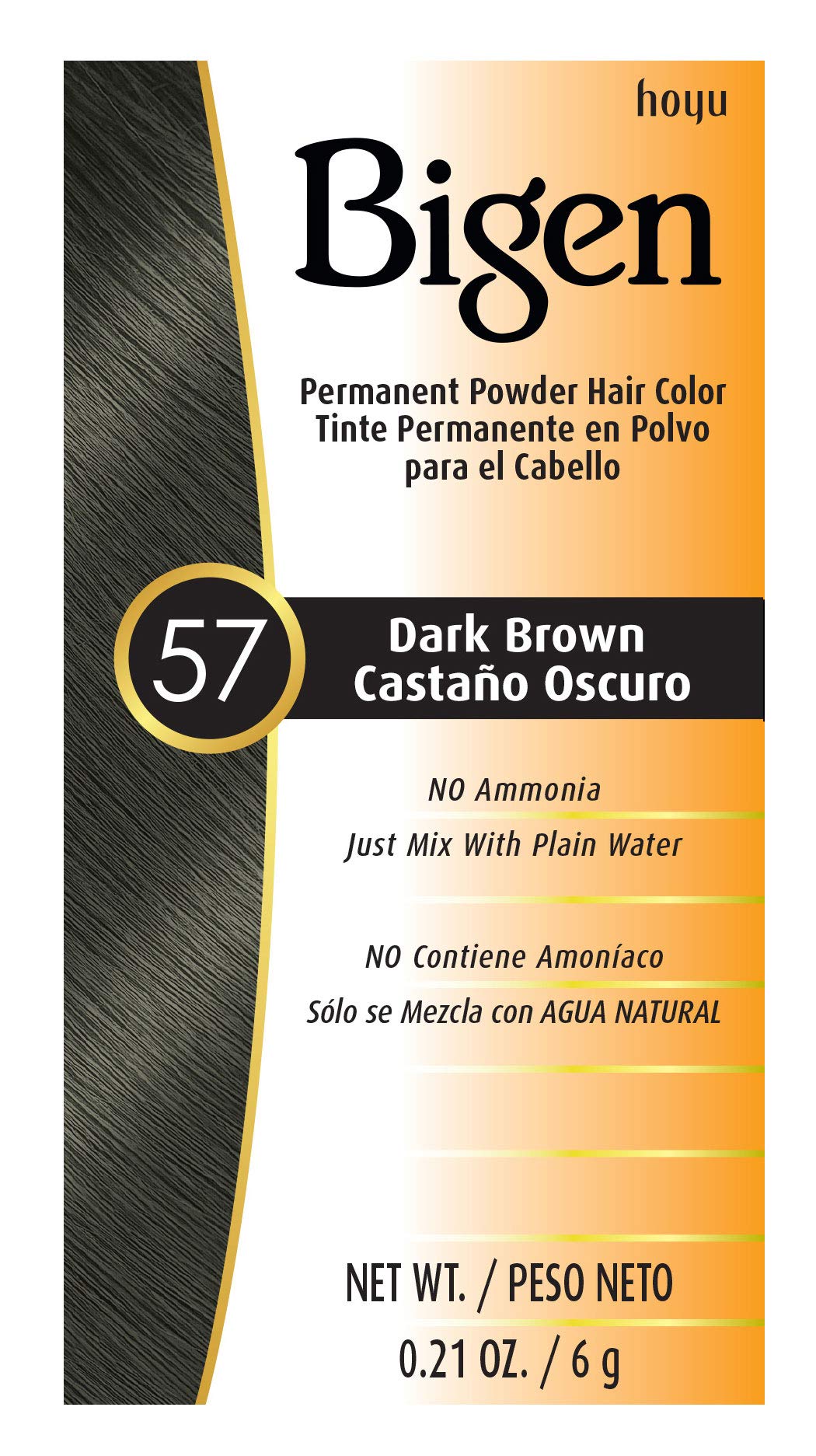 Bigen 57 dark brown powder 6-pack for long-lasting gray coverage