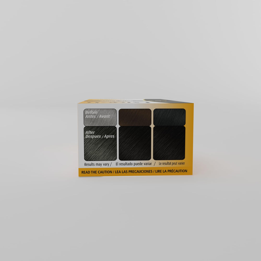 Bigen 57 dark brown powder after application showing natural finish