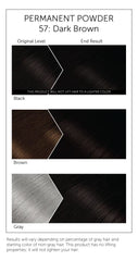 Bigen 57 dark brown powder applying for smooth, even shade