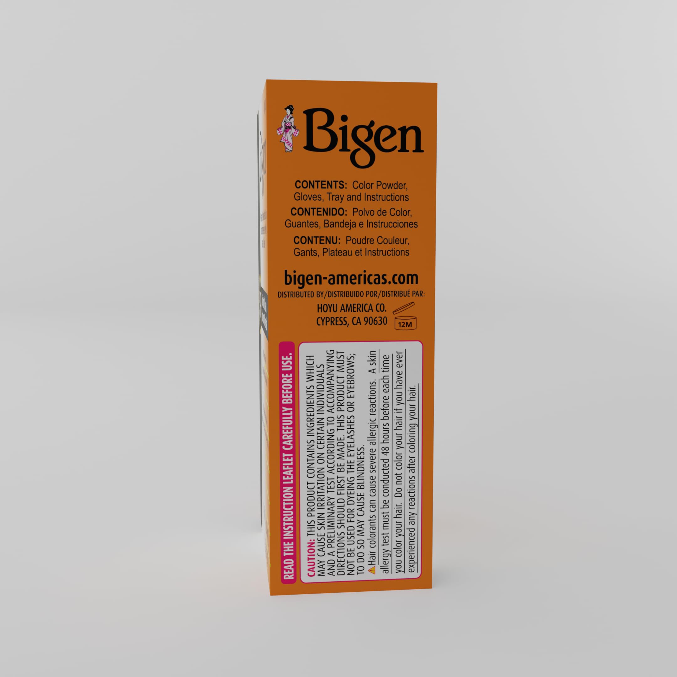 Bigen 57 dark brown powder natural shade close-up