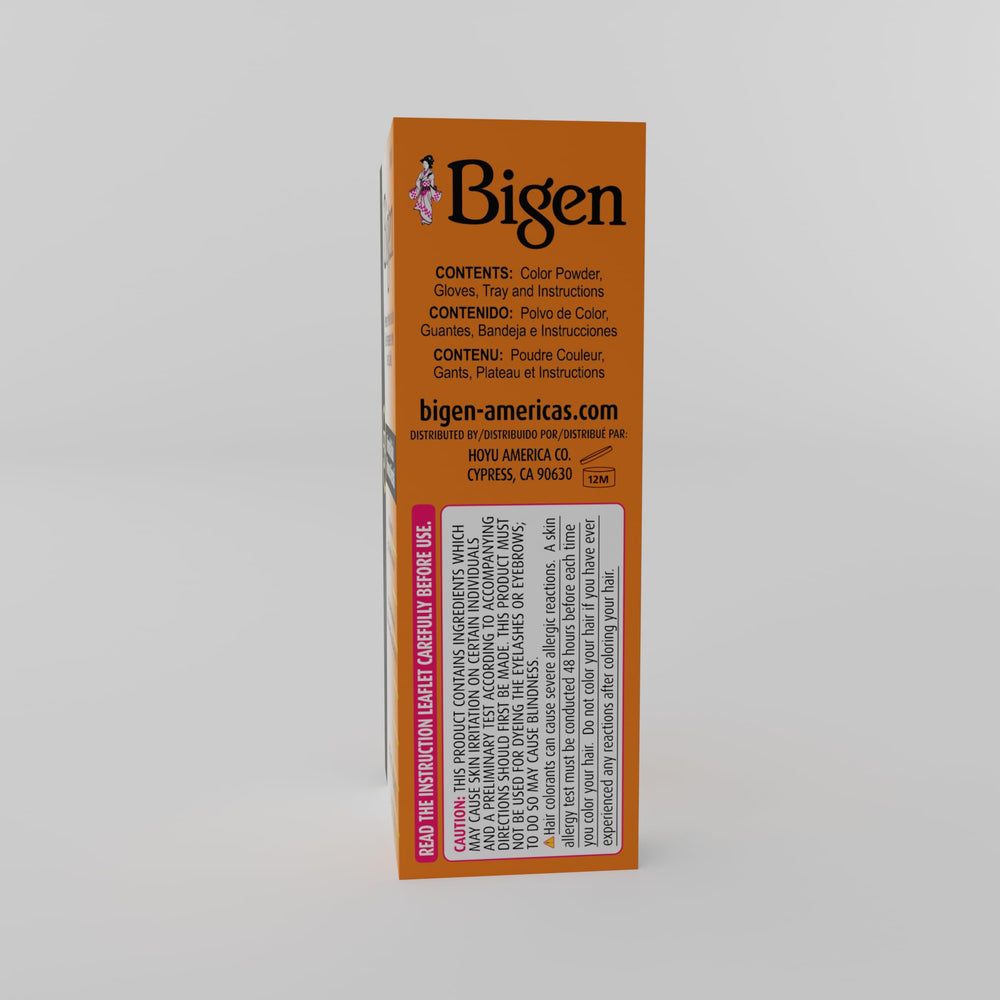 Bigen 57 dark brown powder natural shade close-up