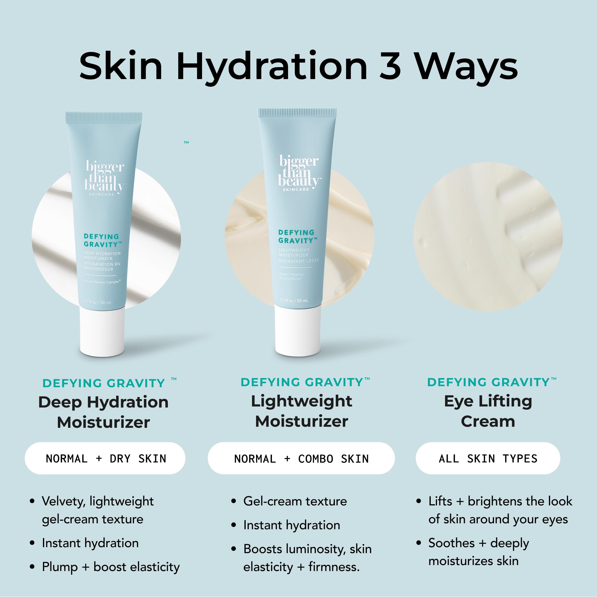 Bigger Than Beauty Defying Gravity side-by-side jar demonstrates compact travel packaging.