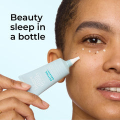 Bigger Than Beauty Defying Gravity eye cream with green tea and plant-based retinol for hydration.