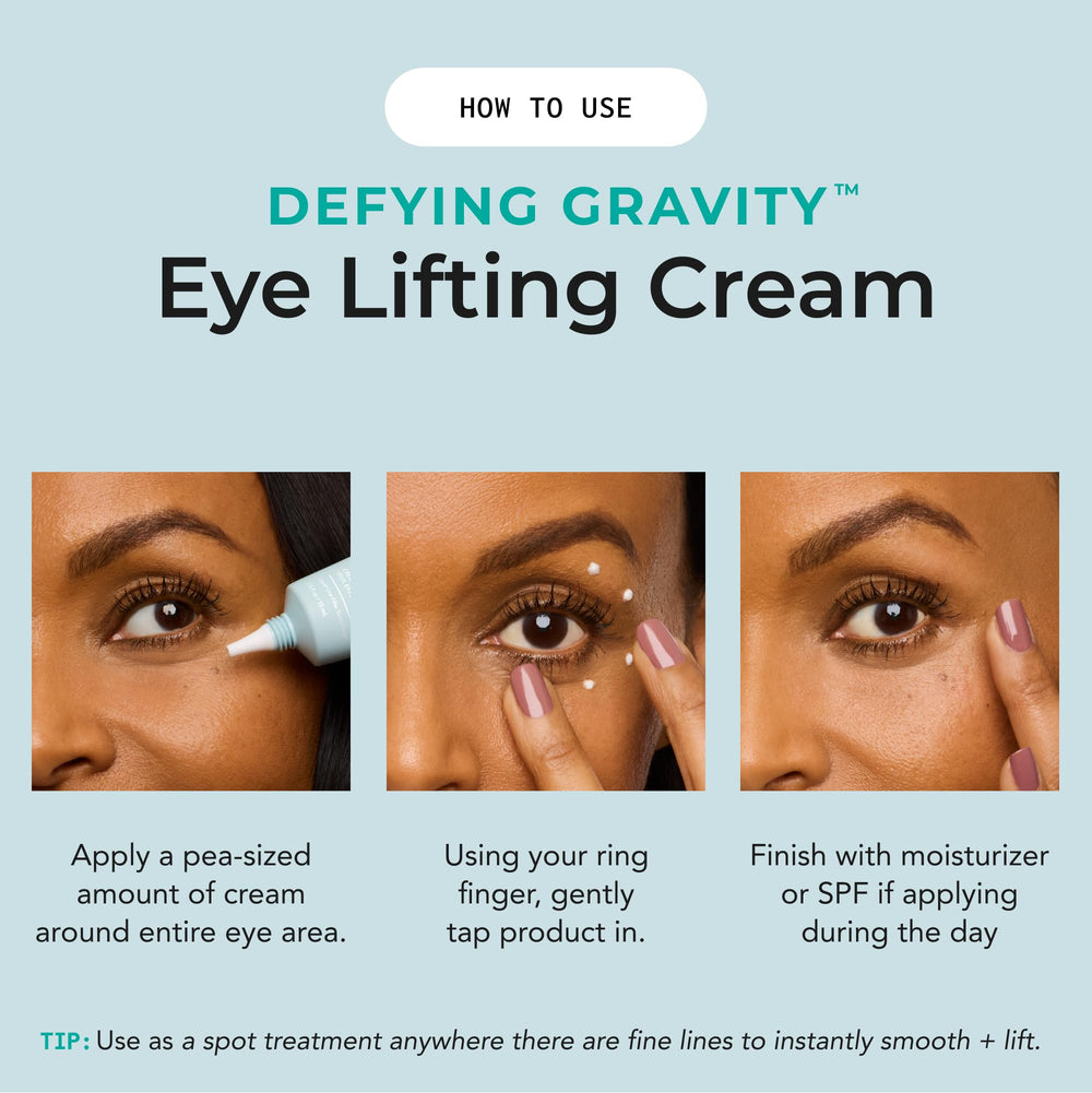 Bigger Than Beauty Defying Gravity plant-based retinol formula nourishes the delicate eye area.