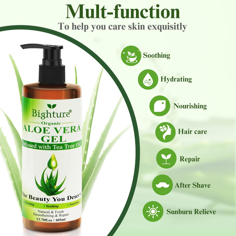 Applying BIGHTURE Aloe Vera Gel on skin for lightweight moisture
