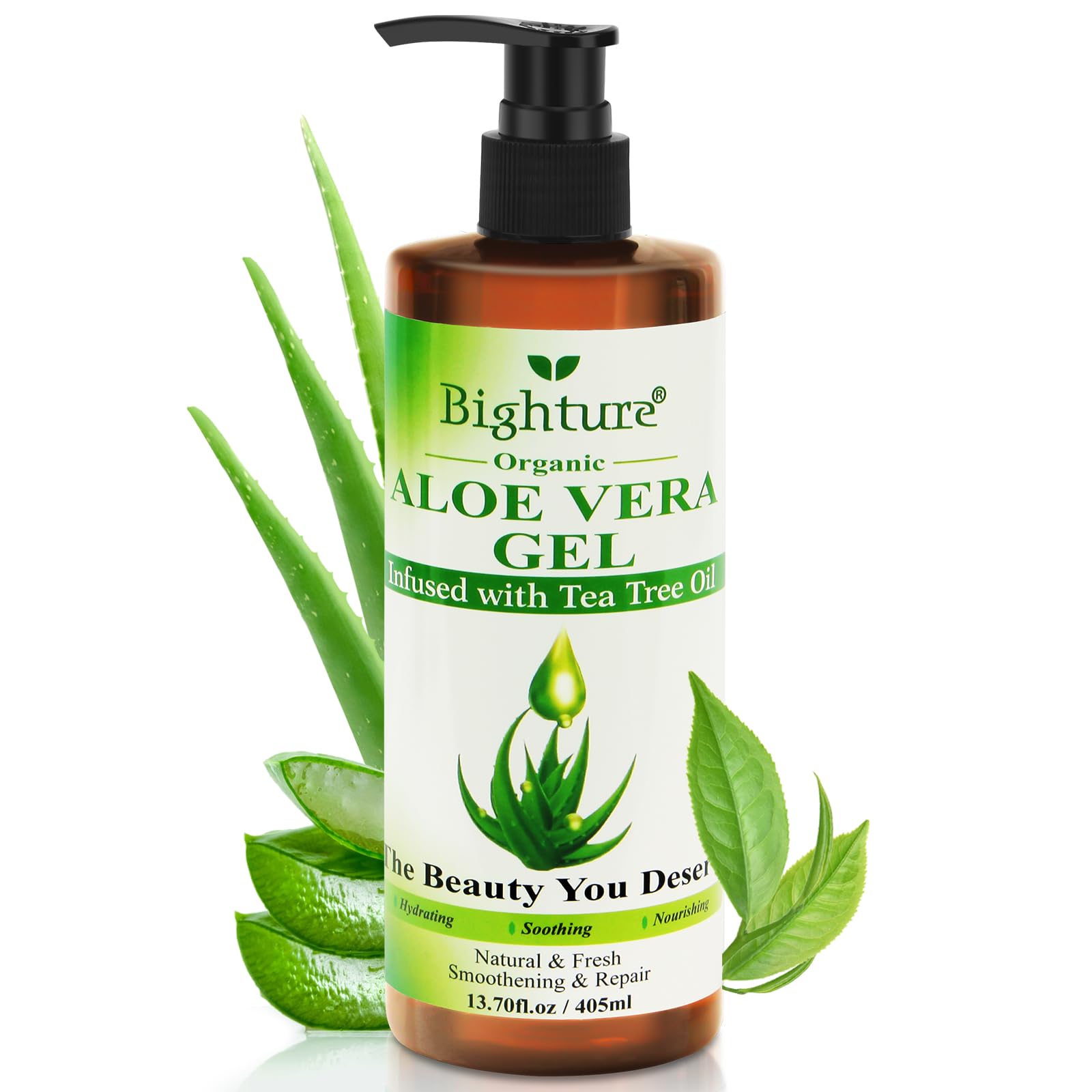Hands applying BIGHTURE Aloe Vera Gel for gentle daily care