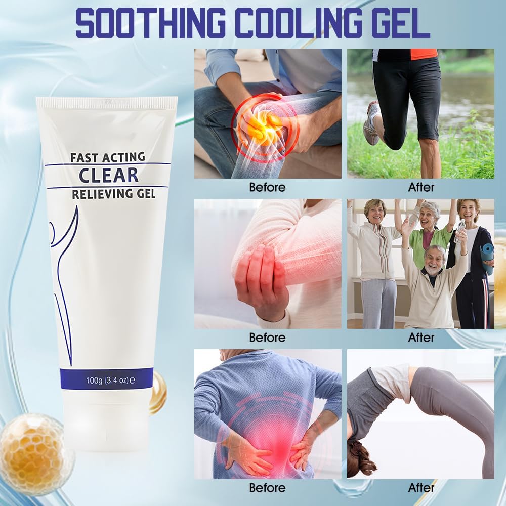 BIJIELAODIAO soothing gel applied to knee and shoulder for targeted refreshment