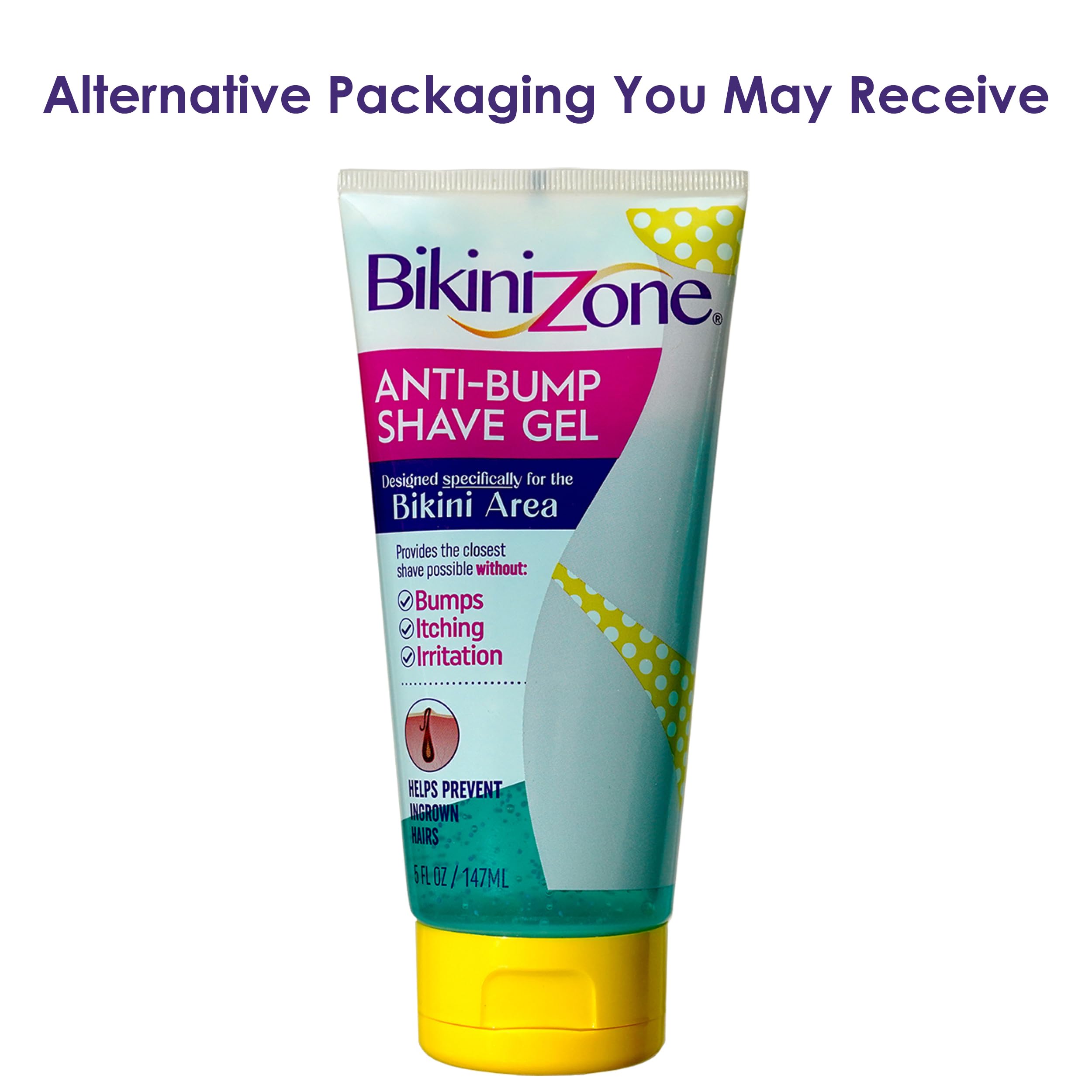Bikini Zone anti-bump shave gel being poured for accurate application