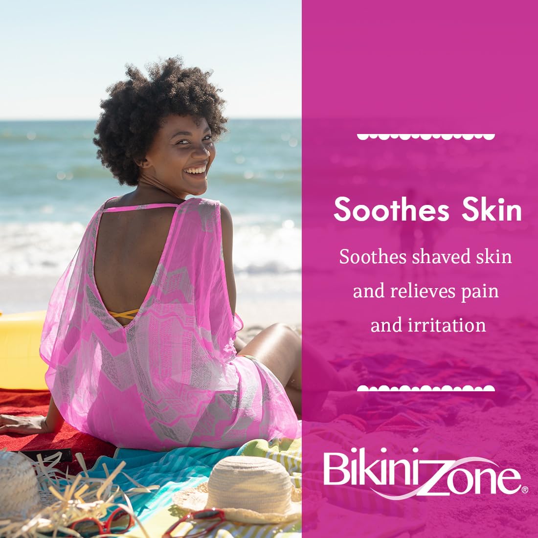 Close-up of Bikini Zone lidocaine label showing analgesic ingredient