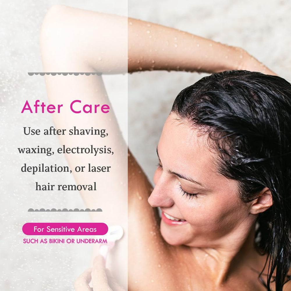Application shot showing non-greasy, quick-absorbing texture of Bikini Zone crème