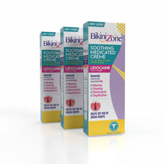 Bikini Zone medicated after shave crème in a lidocaine tube for quick relief