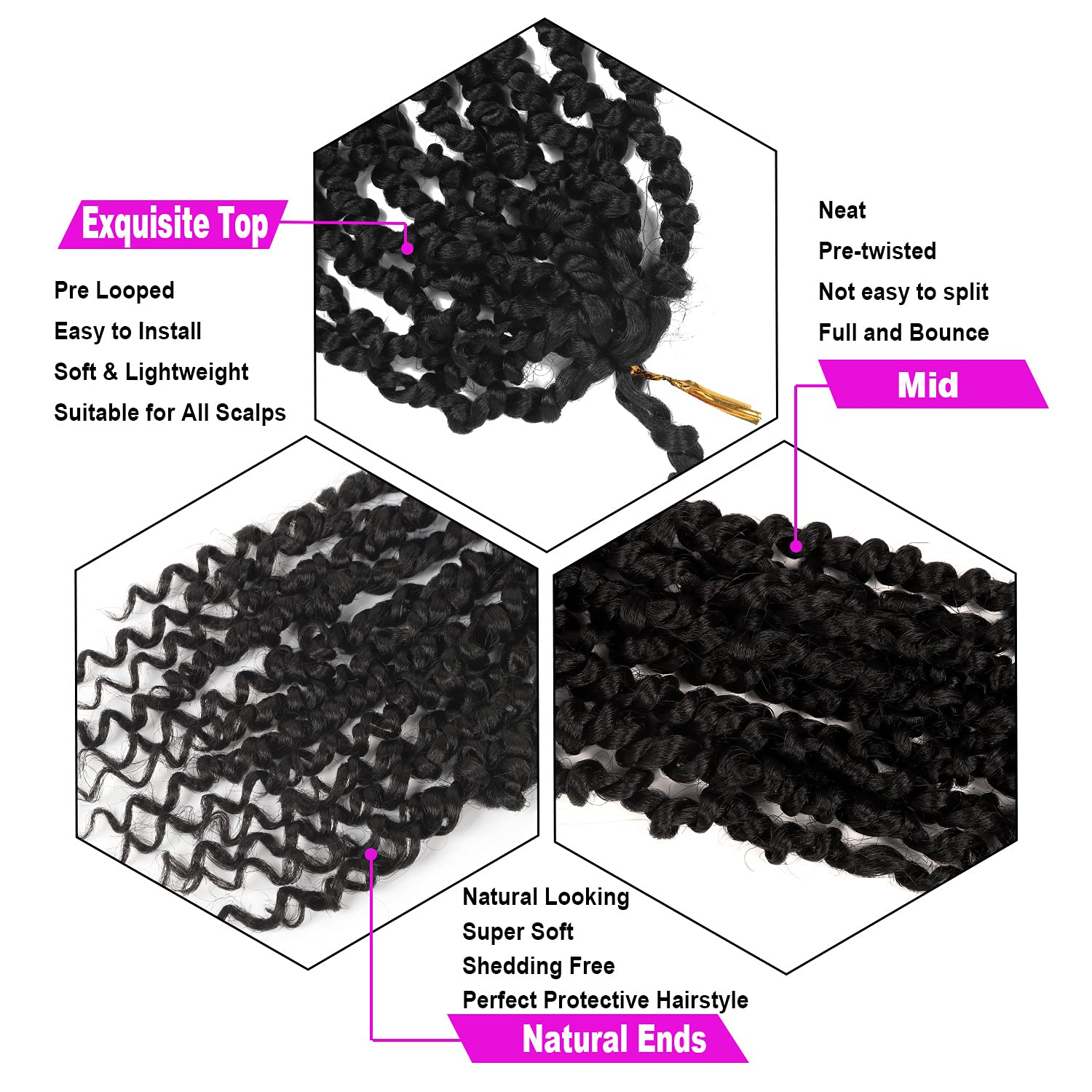 Bileaf crochet kit with 96 strands total, ideal for full-head styling at home.