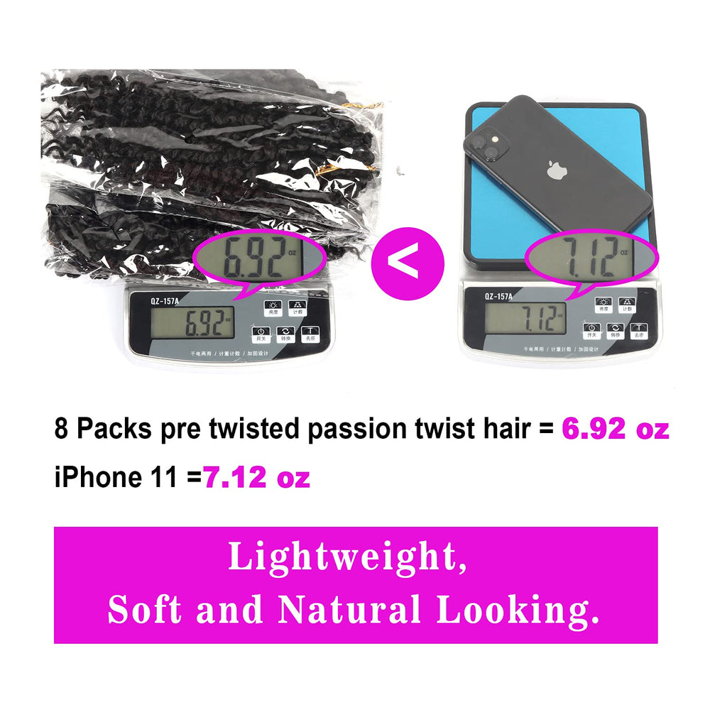 Bileaf lightweight passion twist hair display, natural look for comfortable wear.