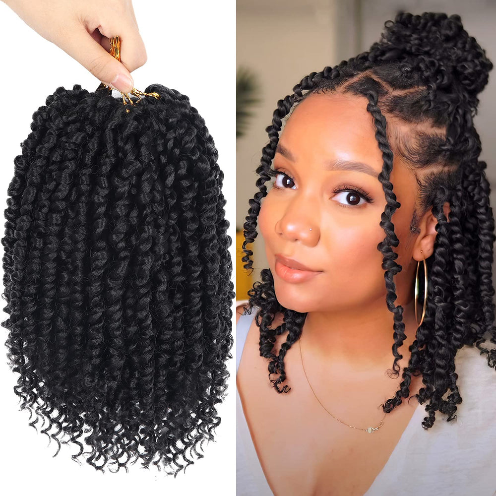 Bileaf passion twist crochet hair 10-inch pre-twisted close-up, lightweight and easy to install.