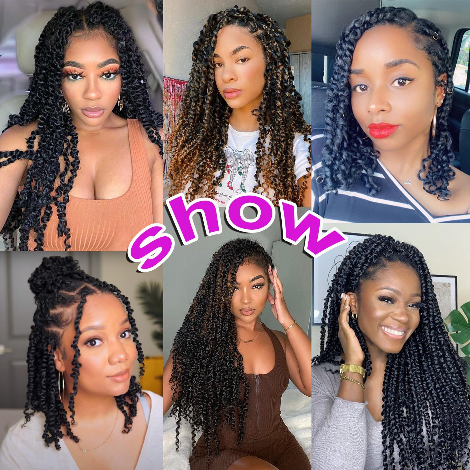 Bileaf passion twist crochet hair 12-inch ombre ready for full-head styling.