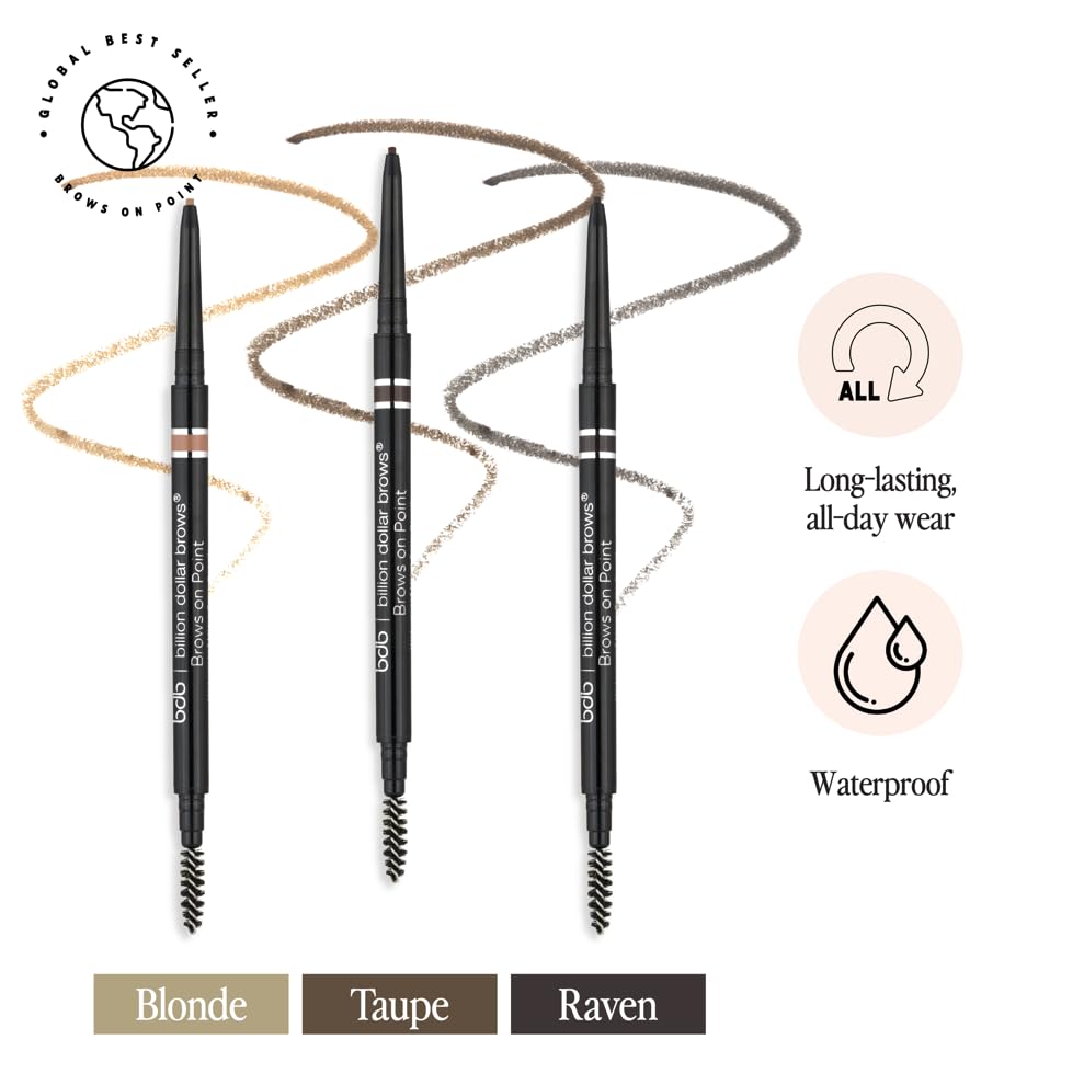 Billion Dollar Brows bdb Brow Pencil with spoolie attached for blending and grooming.