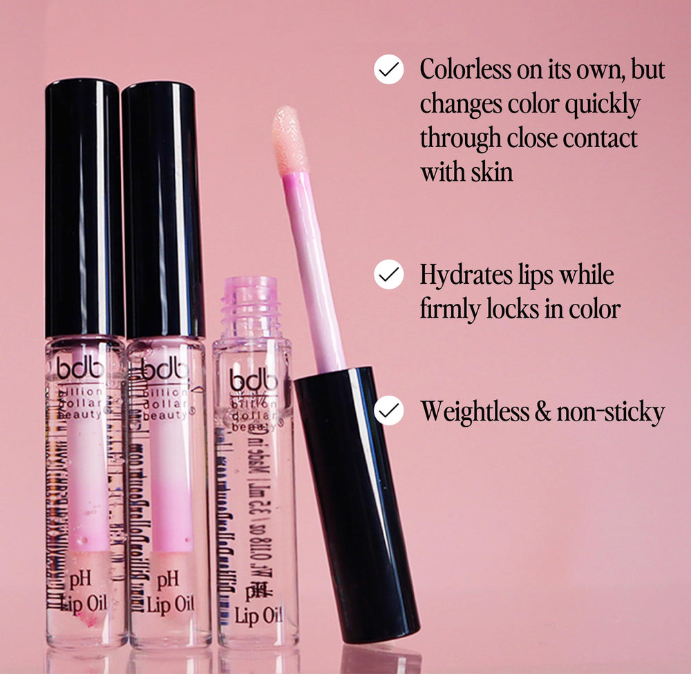 Close-up of lips with color-changing pink shade adapting to pH Levels.