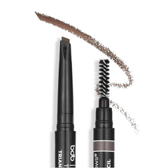 Billion Dollar Brows spoolie end blends color for a natural, seamless finish